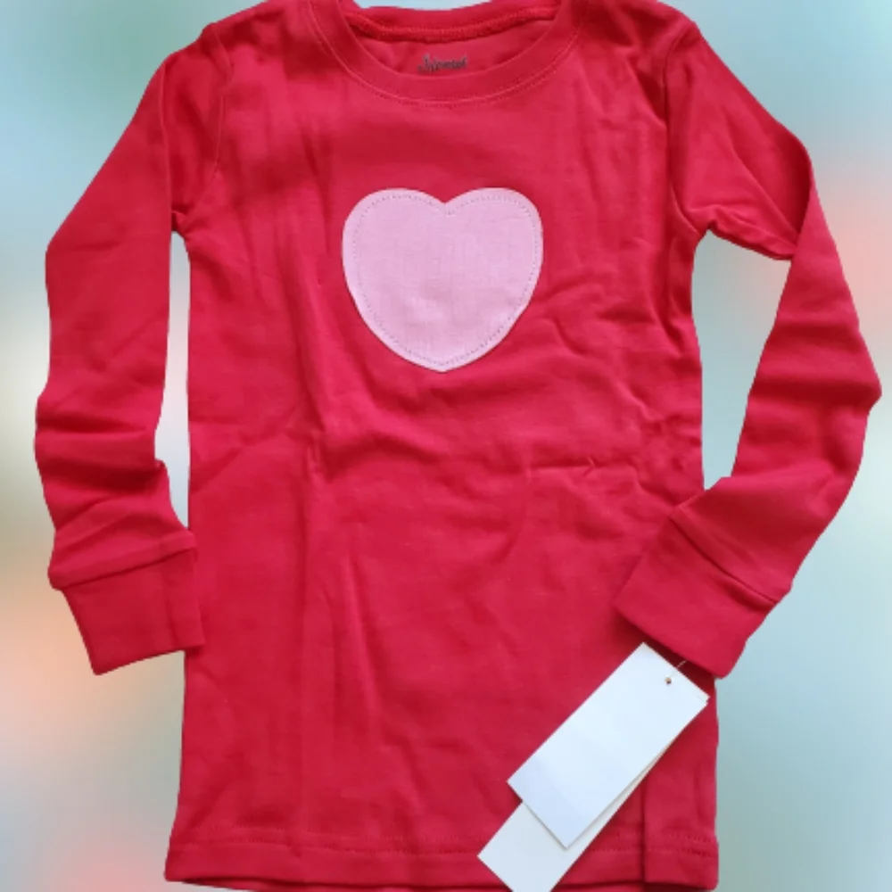 Leveret girls heart doll & me heart pj set, 6, red